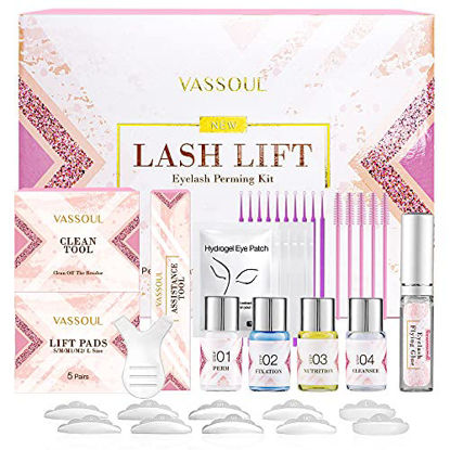 Picture of VASSOUL Lash Lift Kit, Eyelash Perm Kit, Professional Eyelash Lash Extensions, Lash Curling, Semi-Permanent Curling Perming Wave Suitable For Salon