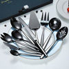 Picture of Berglander Black Silverware Servierset 10-teilig, Edelstahl-Besteck-Servierset mit schwarzer Titanbeschichtung, Servierlöffel, Silber-Serviergerät, Rostschutz, bleifrei (10 Stück)