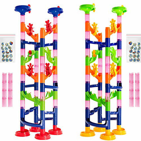 Picture of Marble Run Toy Challenge - Construction Set for Children | Twin Track Tower for Family and Friends. 122 Assembled Pieces