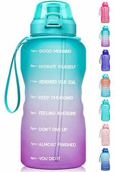 Picture of Fidus Large 1 Gallon/128oz Motivational Water Bottle with Time Marker & Straw,Leakproof Tritan BPA Free Water Jug,Ensure You Drink Enough Water Daily for Fitness,Gym and Outdoor Sports