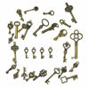 Picture of 125 PCS Vintage Skeleton Key Set Charms, JIALEEY Mixed Antique Style Bronze Brass Key Set Charms for Pendant DIY Jewelry Making Wedding Party Favors