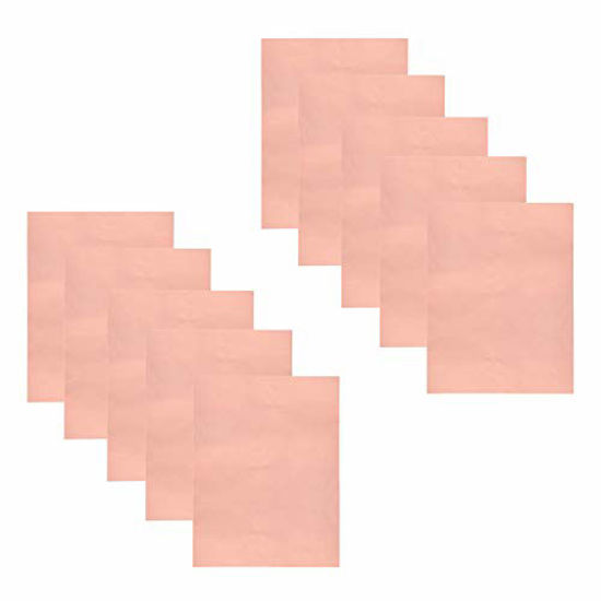 Picture of 10 Pieces Copper Foil Tape with Conductive Adhesive Copper Sheets for Guitar & EMI Shielding, Crafts, Paper Circuits, Stained Glass, Electrical Repairs, Grounding (11.8inch x 7.9inch)