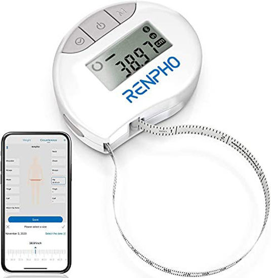 Picture of Smart Tape Measure Body with App - RENPHO Bluetooth Measuring Tapes for Body Measuring, Weight Loss, Muscle Gain, Fitness Bodybuilding, Retractable, Measures Body Part Circumferences, Inches & cm