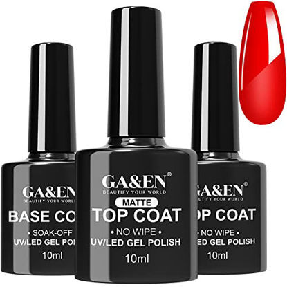 Picture of No Wipe Gel Matte Mirror Top Coat Base Coat LED Lamp Needed Quick Dry Long Lasting Gloss Clear Resin Polish Nail Art Glue For Home And Salon Use