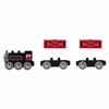 Picture of Hape Steam-Era Freight Train | Classic Black & Red Childrens Locomotive Toy With Unloadable Freight Wagons, L: 9.4, W: 1.3, H: 1.9 inch