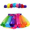 Picture of MY-PRETTYGS Toddlers Layered Tulle Rainbow Tutu Skirt with Flower Crown Wreath Headband for Baby Girls 0-24 Months.(Rainbow)