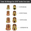 Picture of Muhize 32 PCS Brass Brake Line Fitting Kit for 3/16" and 1/4" Inverted Flares Brake Line Tube