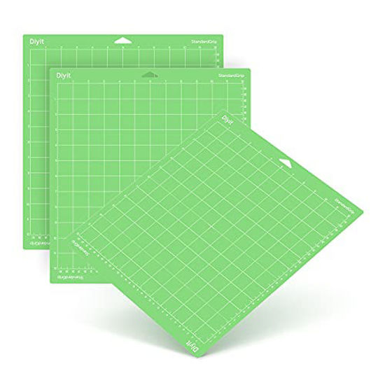 DIYIT 12x12 Cutting Mat Standard Grip for Cricut Maker 3/Maker/Explore  3/Air 2/Air/One, 3 Pieces Green Cutting Mats for Crafts