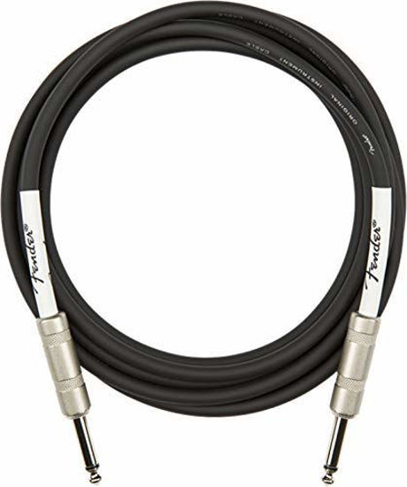 Picture of Fender Original Series Instrument Cables (Straight-Straight Angle) for Electric Guitar, Bass Guitar, Electric Mandolin, Pro Audio, 10-Foot, Black - 1 Pack