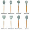 Picture of Home Hero Silicone Kitchen Utensil Set - 8pc Natural Acacia Wooden Cooking Utensils Set