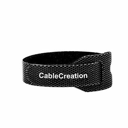 Picture of Cable Ties 6 inch, CableCreation 50PCS Reusable Fastening Organizer Cord/Tie Wrap, Nylon Adjustable Cable Management, 6 × 0.35 inch/Black