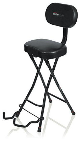 Picture of Gator Frameworks Guitar Seat with Padded Cushion, Ergonomic Backrest and Fold Out Guitar Stand; Holds both Acoustic and Electric Guitars (GFW-GTR-SEAT)