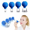 Picture of 4 PCS Glass Facial Cupping Set | Silicone Vacuum Suction | Cupping Massage Therapy | A Kit For Anti Cellulite, Anti Wrinkle and Instantly Ageless Skin | For Eyes, Face and Body