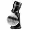 Picture of Synthetic Badger Shaving Brush with Black Holder Stand Anbbas 2IN1 Resin Handle Foam Brush Set for Men Close Wet Shave