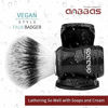 Picture of Synthetic Badger Shaving Brush with Black Holder Stand Anbbas 2IN1 Resin Handle Foam Brush Set for Men Close Wet Shave