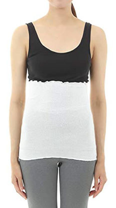 Picture of DuringVillage Belly Warmer Haramaki Thermal Underwear Top Cotton & Silk for Women Made in Japan (White,Small)