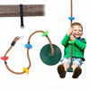 Picture of Sunnyglade 6.5 ft Kids Climbing Rope Tree Swing Seat Set with Platforms & Disc Outdoor Swing Seat Including Hanging Strap & Locking Carabiner