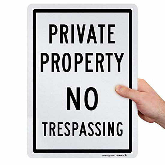 Picture of SmartSign Private Property - No Trespassing Sign | 10" x 14" Engineer Grade Reflective Aluminum