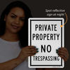 Picture of SmartSign Private Property - No Trespassing Sign | 10" x 14" Engineer Grade Reflective Aluminum