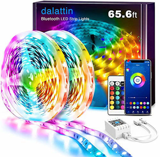 Picture of dalattin Led Lights for Bedroom Smart 65.6ft Dalattin 2 Rolls of 32.8ft Smart Led Strip Lights Sync to Music Color Changing Lights 5050 with App Control,Remote for Room,Kitchen,Party