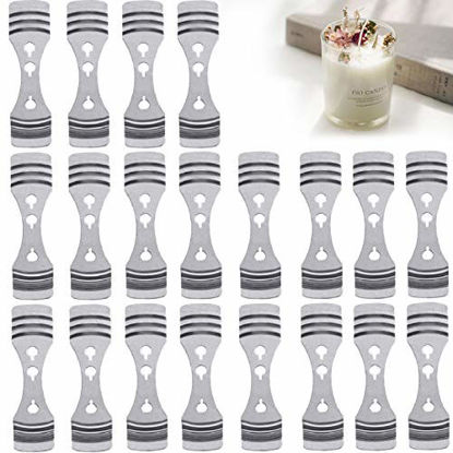 Picture of DINGPAI 20pcs Metal Candle Wick Centering Devices, Silver Stainless Steel Candle Wick Holder for Candle Making