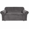 Picture of H.VERSAILTEX Stretch Velvet Loveseat Covers for 2 Cushion Couch Covers for Living Room Sofa Covers Slipcovers with Non Slip Straps Bottom, Ultra Thick Comfy Velour (Width 58"-72", Grey)