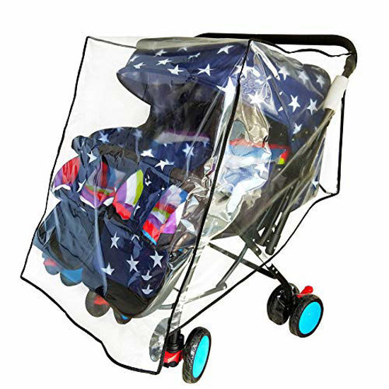 Universal rain cover outlet for double stroller