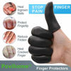 Picture of Povihome Black Finger Protectors, Finger Cots, Moisturizing Thumb and Finger Covers - New Thick Version - Elastic Cracked Finger Sleeves to Protect Cracked, Peel Finger and Other Finger Pain