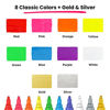 Picture of Liquid Chalk Markers (10 Pack) with Gold & Silver - Bold Dry Erase Marker Pens for Blackboard, Windows, Chalkboard Signs, Bistro - 6mm Reversible Tip - 50 Chalk Labels included