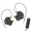 Picture of KZ ZSN Earphone with 1BA and 1DD, KZ High Fidelity in Ear Earbuds High Resolution in Ear Monitor Headphone 0.75mm 2 pin Cable, Noise Cancelling KZ Headphone (Black, with Mic)