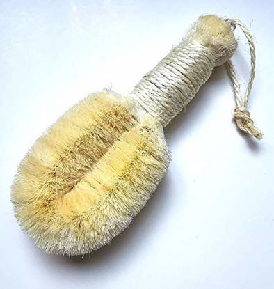 Picture of Dry Skin Bath Body Brush-100% Pure Natural Sisal Bristle. 9" Length