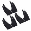 Picture of Bestgle Artist Drawing Glove, 2-Fingers Graphic Drawing Glove Left & Right Hand Use for Light Box, Graphic Tablet, Pen Display, iPad Pro Pencil(6 Pack, Black)