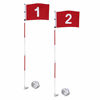 Picture of KINGTOP Golf Pin Flags Pro, Practice Putting Green Flagstick Hole Cup Set, Golf Flag Stick for Driving Range | Backyard | Indoor | Outdoor, 5-Section Design, Red Flag Numbered #1 #2, Both 6ft Flagpole, 2-Set