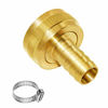 Picture of Joywayus 2Pcs 1/2" Barb x 3/4" Female GHT Thread Swivel Brass Garden Water Hose Pipe Connector Copper Fitting with Stainless Clamp House/Boat/Lawn/Power Wash/Irrigation