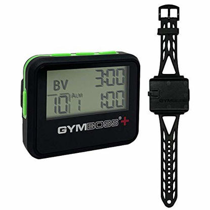 Picture of Gymboss Plus Interval Timer and Stopwatch and Gymboss Strap - Bundle (Black with Green Buttons)