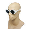 Picture of White Oval Clout Goggles Bold Retro Thick MOD 51mm Round Lens Sunglasses (White, Smoke)