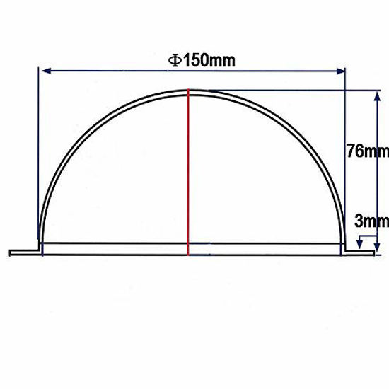 GetUSCart- Trolleyshop Diameter 6 Inch/150mm w/ 4 Holes Acrylic Dome ...