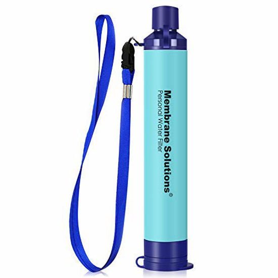 GetUSCart- Membrane Solutions Personal Water Filter, Portable Water Purifier  Survival Filter Straw, Outdoor Water Filter for Hiking Camping Travel  Hunting Fishing Emergency Preparedness (1Pack)