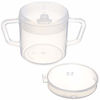 Picture of Sammons Preston - 38483 Independence Two-Handled Cup, for Hot or Cold Beverages, Translucent Polypropylene with Two Lids, BPA Free Mug, 8 Ounces