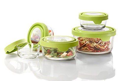 Picture of Anchor Hocking TrueSeal Glass Food Storage Containers with Lids, Green, 10-Piece Set