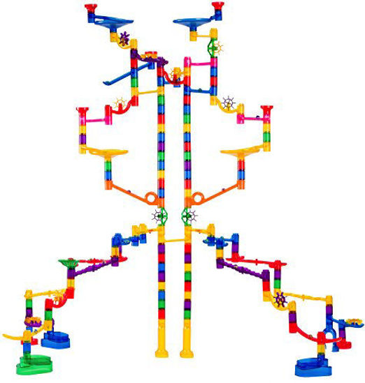 Picture of Marble Genius Marble Run Extreme Set - 300 Complete Pieces + Free Instruction App (181 Translucent Marbulous Pieces + 119 Glass Marbles)