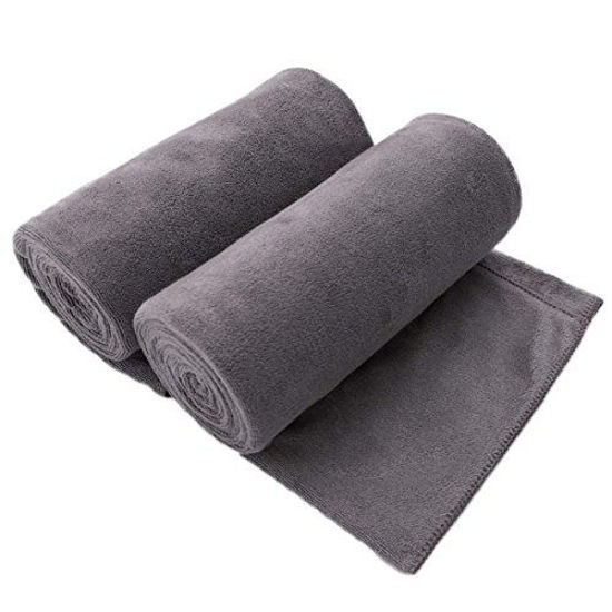 Picture of JML Microfiber Bath Towel 2 Pack(30" x 60"), Oversized, Soft, Super Absorbent and Fast Drying, No Fading Multipurpose Use for Sports, Travel, Fitness, Yoga, 30 in x 60 in, Grey 2 Count