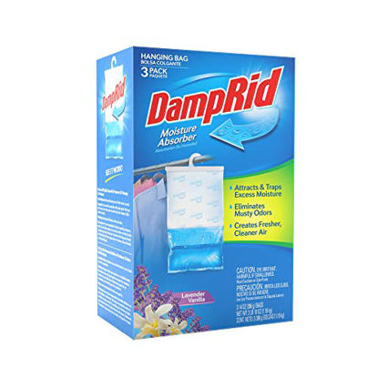 Picture of DampRid Lavender Vanilla Hanging Moisture Absorber, 3 Pack, for Fresher, Cleaner Air in Closets