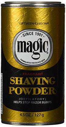 Picture of SoftSheen-Carson Magic Razorless Shaving for Men, Magic Shaving Powder with Fragrance, Coarse Textured Beards, Formulated for Black Men, Depilatory, Helps Stop Razor Bumps, Since 1901, 4.5 oz