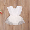 Picture of Newborn Infant Baby Girls Butterfly Sleeve Romper Clothes Ruffle Lace Bodysuit Tutu Dress Jumpsuit Princess Outfit (White, 6-12 Months)