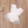 Picture of Newborn Infant Baby Girls Butterfly Sleeve Romper Clothes Ruffle Lace Bodysuit Tutu Dress Jumpsuit Princess Outfit (White, 6-12 Months)