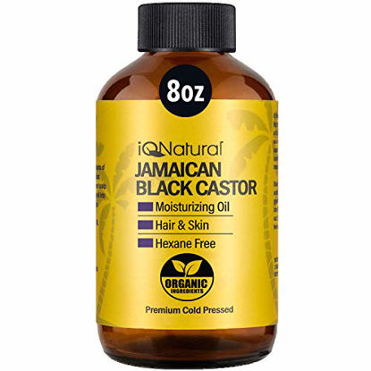 Picture of Jamaican Black Castor Oil Organic - for Hair Growth and Skin Conditioning - 100% Cold-Pressed 8oz Bottle by IQ Natural
