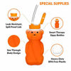 Picture of Special Supplies Juice Bear Bottle Drinking Cup Long Straws, 3 Pack, Squeezable Therapy and Special Needs Assistive Drink Containers, Spill Proof and Leak Resistant Lids