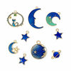 Picture of JIALEEY Assorted Gold Plated Enamel Cat Moon Star Celestial Charm Pendant DIY for Earrings Necklace Bracelet Jewelry Making and Crafting