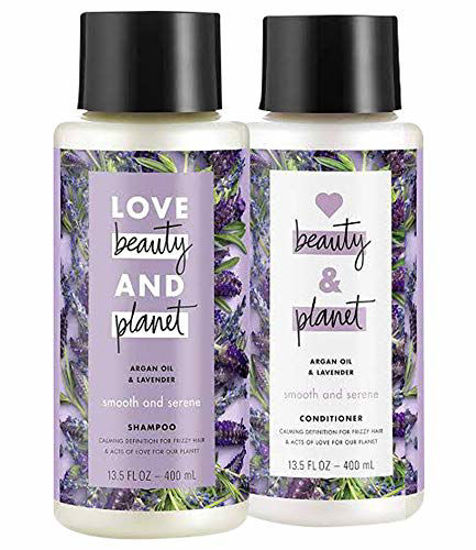 Picture of Love Beauty and Planet Argan Oil and Lavender Smooth and Serene Shampoo and Conditioner Set, 13.5 Ounces each